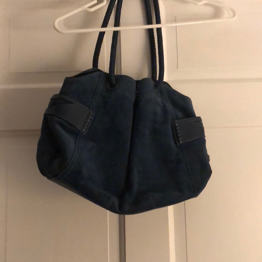 Cole haan suede bag-blue
